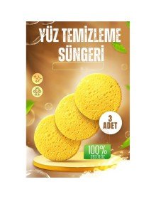 Makyaj Temizlik Pedi Cilt Temizlik Süngeri Doğal Selülöz 3 ADET