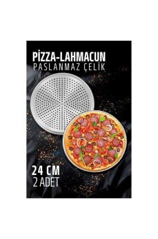 Lahmacun Pizza Pide Pişirme Tepsisi 24 CM 2 li SET