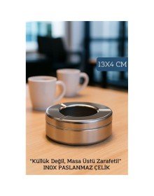 Inox Çelik Küllük – 13cm x 4 cm | Modern, Hijyenik ve Dayanıklı Tasarım