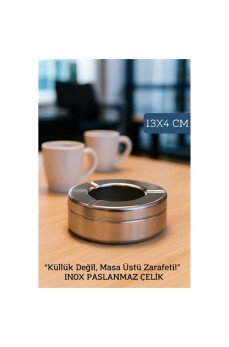 Inox Çelik Küllük – 13cm x 4 cm | Modern, Hijyenik ve Dayanıklı Tasarım