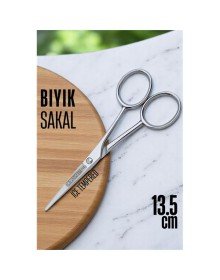 Ice Tempered Kobalt Çelik 702 Bıyık Makası - Bıyık Sakal Düzeltme Makası Kuaför Makası 13.5 cm