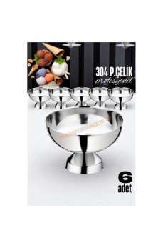 Dondurma Kasesi 304 Paslanmaz Çelik Profesyonel 6 ADET