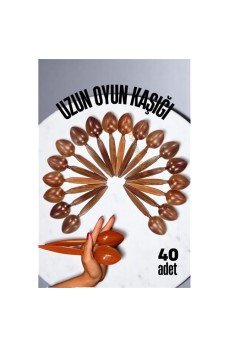 Uzun Oyun Kaşığı Halk Oyunu Kaşığı - Kına Kaşığı Uzun Saplı Zeybek Oyun Kaşığı 40 ADET