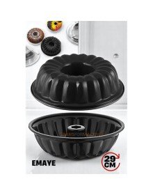 Emaye Kek Kalıbı - Yapışmaz Siyah Emaye Kek Kalıbı 29 CM