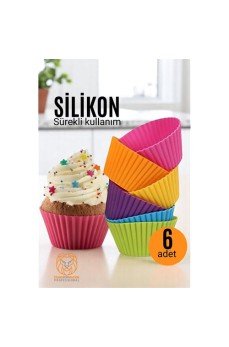 Silikon Muffin Kalıbı - Sürekli Kullanım Muffin Kek Kalıbı 6 ADET Silikon Muffin Kalıbı - Sürekli Kullanım Muffin Kek Kalıbı 6 ADET