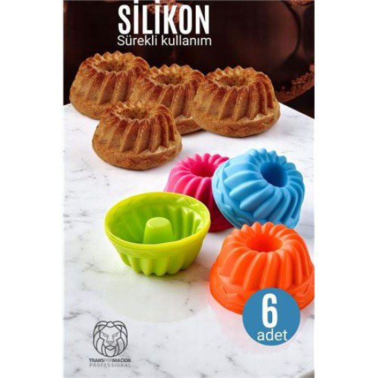 Silikon Göbekli Muffin CupCake Kalıbı - Sürekli Kullanım Muffin Kek Kalıbı 6 ADET Silikon Göbekli Muffin CupCake Kalıbı - Sürekli Kullanım Muffin Kek Kalıbı 6 ADET