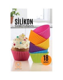 Silikon Muffin Kalıbı - Sürekli Kullanım Muffin Kek Kalıbı 18 ADET