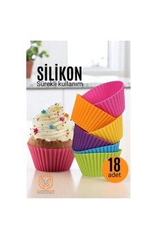 Silikon Muffin Kalıbı - Sürekli Kullanım Muffin Kek Kalıbı 18 ADET Silikon Muffin Kalıbı - Sürekli Kullanım Muffin Kek Kalıbı 18 ADET