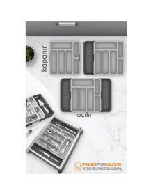 Çift Taraflı Uzayabilen Ayarlı Çekmece Içi Kaşıklık