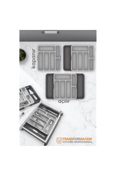 Çift Taraflı Uzayabilen Ayarlı Çekmece Içi Kaşıklık