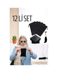 Kumaş Gözlük Kılıfı 6+6 Kılıf+Bezli SET
