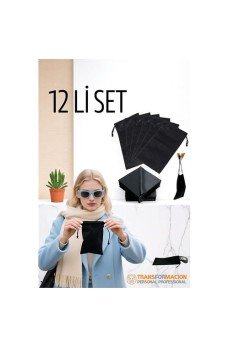 Kumaş Gözlük Kılıfı 6+6 Kılıf+Bezli SET