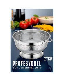 Ayaklı Kevgir - 304 Paslanmaz Çelik Profesyonel Ayaklı Süzgeç 27 Cm
