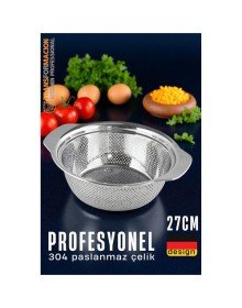 Alman Tip Kevgir - 304 Paslanmaz Çelik Profesyonel Süzgeç 27 Cm