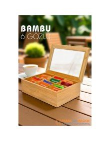 Poşet Çay Kutusu Ahşap Sallama Çay Organizer Kahve Şeker Aksesuar Kutusu