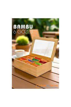 Poşet Çay Kutusu Ahşap Sallama Çay Organizer Kahve Şeker Aksesuar Kutusu