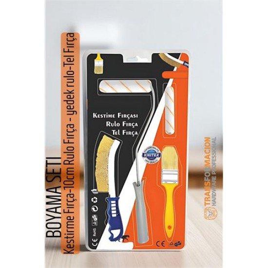 Boyama Seti - Kestirme Fırça -10cm Rulo Fırça - yedek rulo- Tel Fırça Boyama Seti - Kestirme Fırça -10cm Rulo Fırça - yedek rulo- Tel Fırça