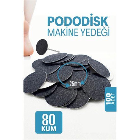 25 mm Pododisk - Nasır Sökücü Pedikür Makinesi Yedek Pedler 100 ADET 25 mm Pododisk - Nasır Sökücü Pedikür Makinesi Yedek Pedler 100 ADET