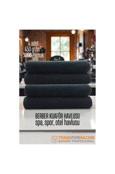 Kuaför Berber Havlusu 4 ADET Pamuk Berber Havlusu 50x90 Siyah Kuaför Berber Havlusu 4 ADET Pamuk Berber Havlusu 50x90 Siyah