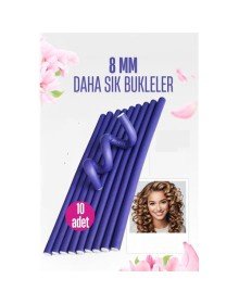 Sosis Latex Bigudi - Isısız Saç Bigudisi - 10 Adet 8 mm