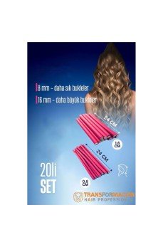 Sosis Latex Bigudi - Isısız Saç Bigudisi 8 ve 18 mm 20 Adet