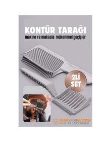 Kuaför Berber Kavisli Kontur Kesim Tarağı 2 li SET