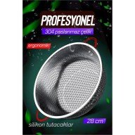 28 CM Kevgir Yuvarlak Süzgeç Profesyonel 304 Paslanmaz Çelik