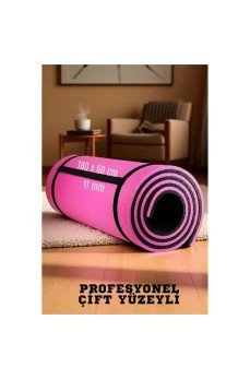 Pilates Matı- Spor Matı - Yoga Matı 11 mm Çift Taraflı Pembe