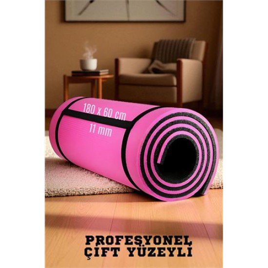 Pilates Matı- Spor Matı - Yoga Matı 11 mm Çift Taraflı Pembe Pilates Matı- Spor Matı - Yoga Matı 11 mm Çift Taraflı Pembe