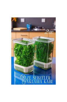 Yeşillik Saklama Kabı - Taze Yeşillik İçin - Soğan Maydanoz vb Yeşillik Saklama 2 Lİ set Yeşillik Saklama Kabı - Taze Yeşillik İçin - Soğan Maydanoz vb Yeşillik Saklama 2 Lİ set