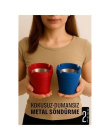 Kokusuz Dumansız Küllük - 2 li Küllük Seti Kafe Küllüğü Restoran Küllüğü Masaüstü Küllük