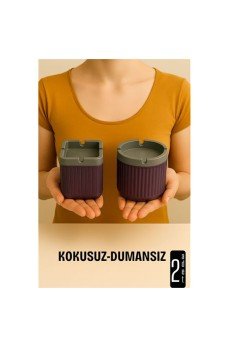 Kokusuz Dumansız Küllük - 2 li Küllük Seti Kafe Küllüğü Restoran Küllüğü Masaüstü Küllük