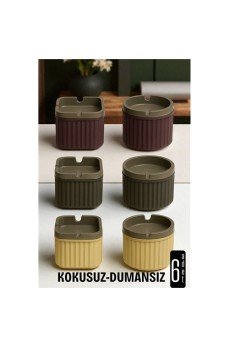 Kokusuz Dumansız Küllük - 6 li Küllük Seti Kafe Küllüğü Restoran Küllüğü Masaüstü Küllük