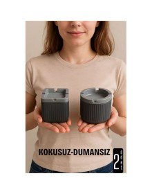 Kokusuz Dumansız Küllük -2 li Küllük Seti Kafe Küllüğü Restoran Küllüğü Masaüstü Küllük