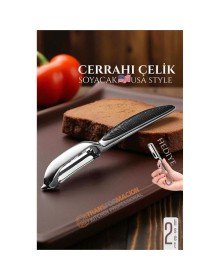 Amerikan Tip Soyacak Seti- Sebze Soyacağı Profesyonel Paslanmaz Çelik 2 li SET