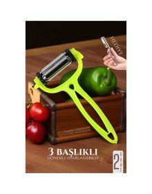 3 Bıçaklı Soyacak Seti - Sebze Soyacağı Profesyonel Paslanmaz Çelik 2 li SET