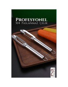 Soyacak Seti - Sebze Soyacağı Kabak Oayacağı Profesyonel Paslanmaz Çelik 2 li SET