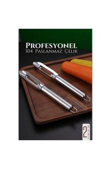 Soyacak Seti - Sebze Soyacağı Kabak Oayacağı Profesyonel Paslanmaz Çelik 2 li SET