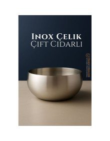 Çift Cidarlı Kase - Inox Çelik Kase  18 cm