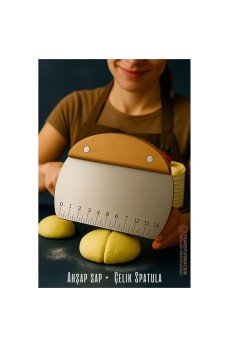 Pasta Spatulası - Profesyonel Hamur Sıyırıcı - Ölçü Cetvelli Pasta Hamur Spatulası