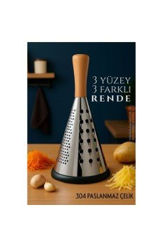 El Rendesi - Konik Tip Ergonomik 3 Taraflı Profesyonel 304 Paslanmaz Çelik