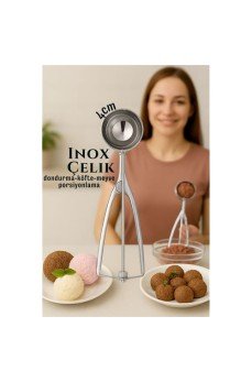 Inox 4 cm Dondurma Kaşığı - Karpuz Kurabiye Köfte Helva Porsiyonlama