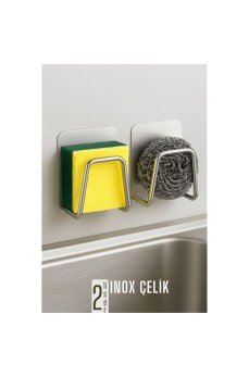 Inox Bulaşık Sübgerlik Stant- Mutfak Askısı Profesyonel 2 li SET