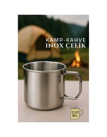 Inox Kamp Bardağı Profesyonel Inox Çelik 550 ml