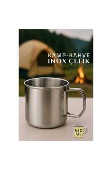 Inox Kamp Bardağı Profesyonel Inox Çelik 550 ml