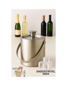 Buz Kovası Çift Cidarlı Yalıtımlı Endüstriyel Inox Şampanya Şarap Bira Soğutucu MEDIUM