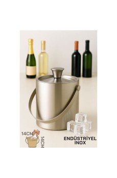 Buz Kovası Çift Cidarlı Yalıtımlı Endüstriyel Inox Şampanya Şarap Bira Soğutucu MEDIUM Buz Kovası Çift Cidarlı Yalıtımlı Endüstriyel Inox Şampanya Şarap Bira Soğutucu MEDIUM
