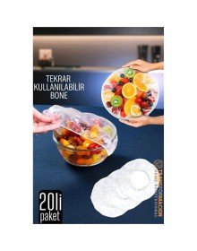 Esnek Kase Bonesi – 20 Adet, 25 cm’e Kadar Uyumlu, Tekrar Kullanılabilir Tabak Bone