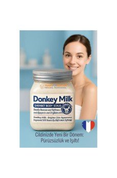 Donkey Milk Vücut Peelingi 500 ml - Ölü Deri Temizleyici, Cilt Aydınlatıcı ve Yoğun Nemlendirici Vücut Scrubı