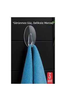 3 lü Şeffaf Kendinden Yapışkanlı Duvar Askısı – 5.5 x 3.2 cm | İz Bırakmaz, Güçlü Tutuş